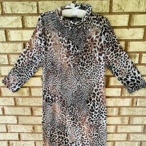 Leopard print stretch maxi dress